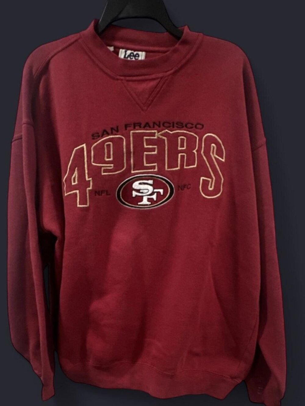 VINTAGE Lee San Francisco 49ers burgundy crewneck sweatshirt Size L